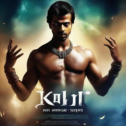 Create a dramatic movie poster for a film titled 'Kalki'