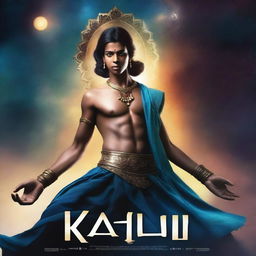 Create a dramatic movie poster for a film titled 'Kalki'