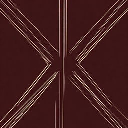 A vintage-style illustration featuring a dark maroon background with two distinct lines, one running vertically down and the other horizontally across, intersecting at the center