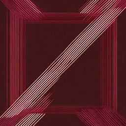 A vintage-style illustration featuring a dark maroon background with two lines intersecting