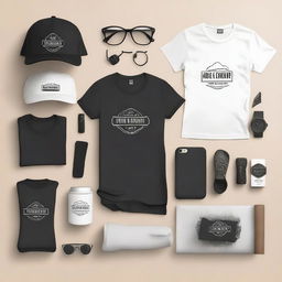 High-quality product mock-ups showcasing various items like t-shirts, mugs, and phone cases