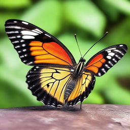 A hyper-realistic close-up photo of a butterfly, captured in Ultra HD, 4K resolution