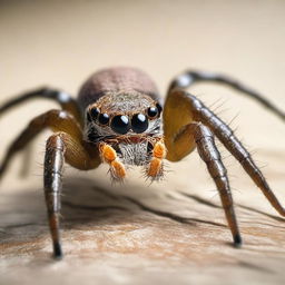 A hyper-realistic close-up photo of a spider, captured in Ultra HD, 4K resolution