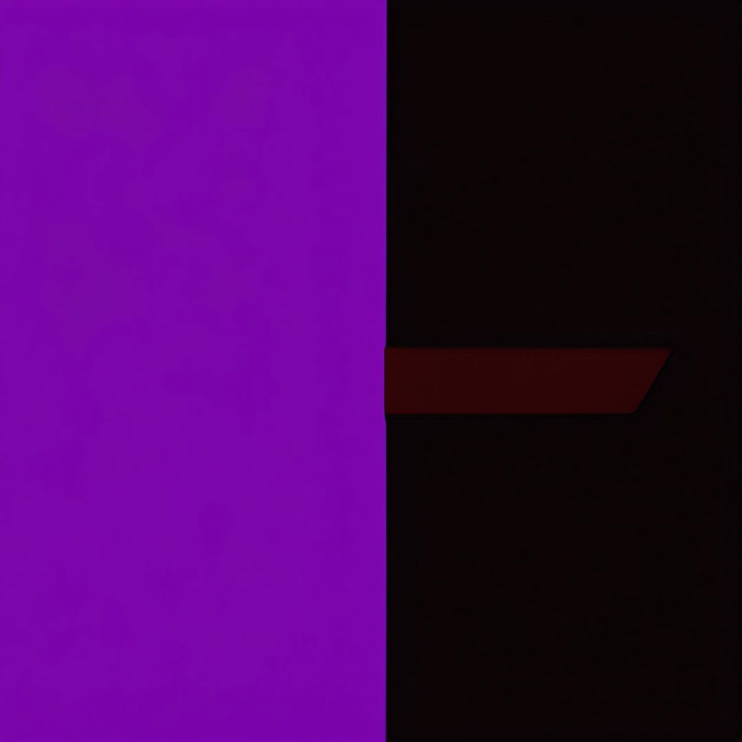 An abstract split design with one half in light purple and the other half in dark brown, creating a striking visual balance with a clean dividing line