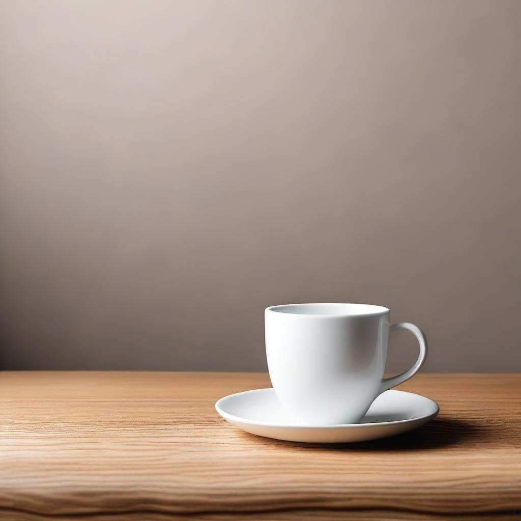 A simple, elegant cup placed on a wooden table