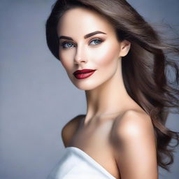 Create an image of an incredibly attractive woman with a beautiful face