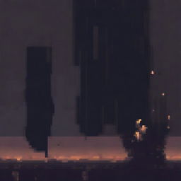 A person falling into oblivion, depicted in pixel art style