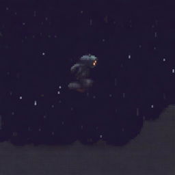 A person falling into oblivion, depicted in pixel art style