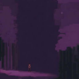 A person falling into an abyss of sadness and loneliness, depicted in pixel art style