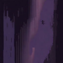 A person falling into an abyss of sadness and loneliness, depicted in pixel art style