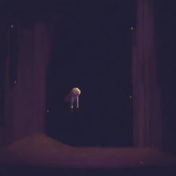 A person falling into an abyss of sadness and loneliness, depicted in pixel art style