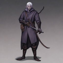 A realistic depiction of a half dark elf man in a Dungeons and Dragons fantasy setting