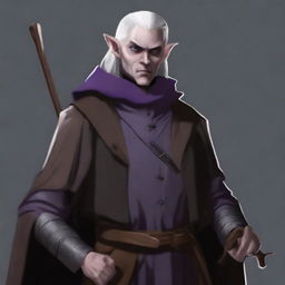 A realistic depiction of a half dark elf man in a Dungeons and Dragons fantasy setting