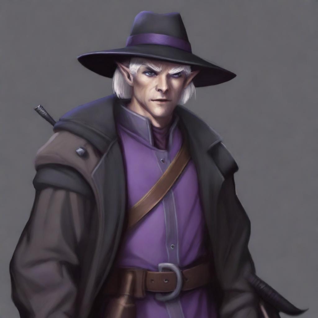 A realistic depiction of a half dark elf man in a Dungeons and Dragons fantasy setting