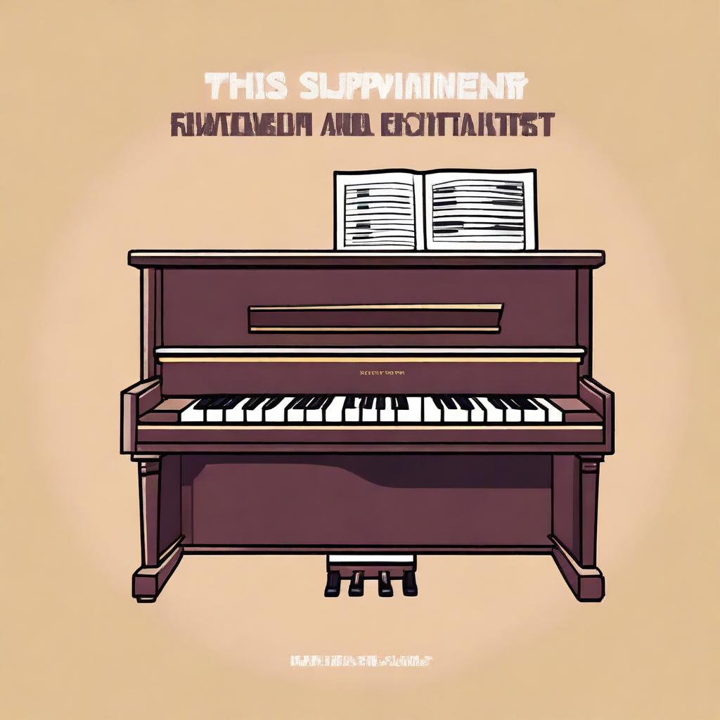 A detailed illustration of a piano with a tagline that reads 'This is a Supplementary Lesson for beginner pianist'