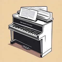 A detailed illustration of a piano with a tagline that reads 'This is a Supplementary Lesson for beginner pianist'