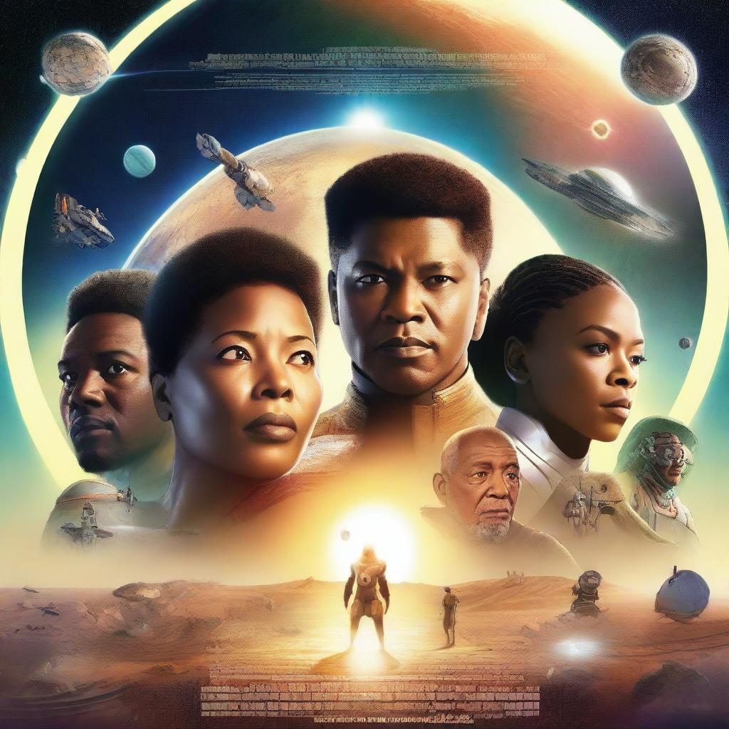 A movie poster depicting a futuristic world where humanity has successfully decolonized space and planets