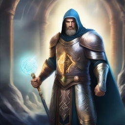 Create an image of a paladin who is an expert in runic magic