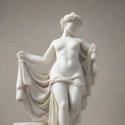 A highly detailed image of a beautiful marble sculpture, depicting a classical figure in a graceful pose