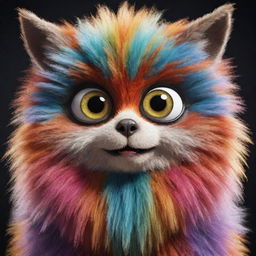 An anthropomorphic animal character with large, expressive eyes and vibrant fur colors.