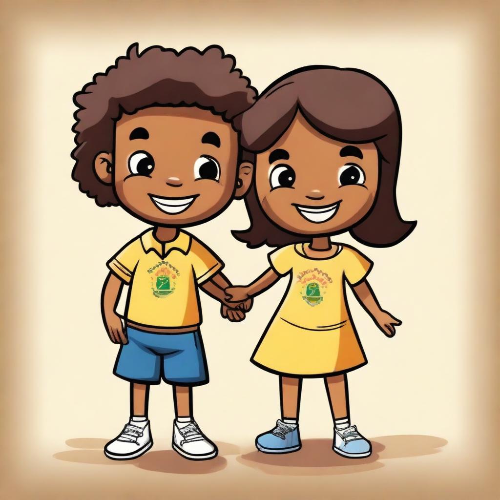 A couple of anthropomorphic, happy child protagonists, are students of an NGO called 'Vale do Senhor' in Brazil