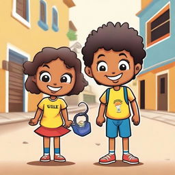 A couple of anthropomorphic, happy child protagonists, are students of an NGO called 'Vale do Senhor' in Brazil