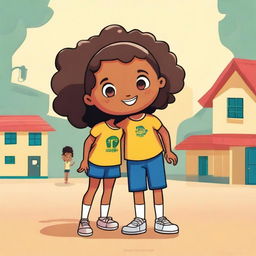 A couple of anthropomorphic, happy child protagonists, are students of an NGO called 'Vale do Senhor' in Brazil