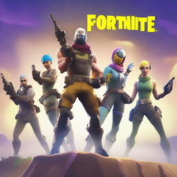 Create an exciting Fortnite thumbnail featuring popular characters in an action-packed scene