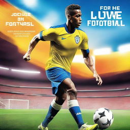 Create a cover page with the title 'FOR THE LOVE OF FOOTBALL: A FOOTBALLER'S JOURNEY'