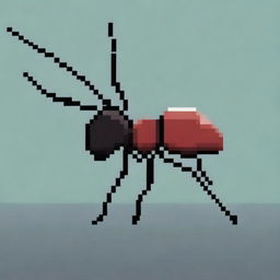 A pixel art style image of an ant walking to the left