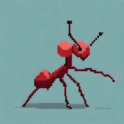 A pixel art style image of an ant walking to the left