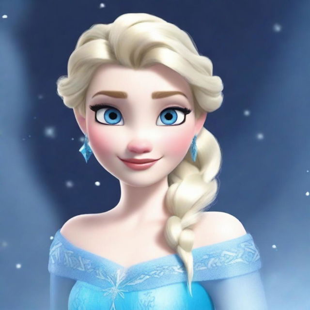 Create an image of Elsa, the character from Disney's Frozen, with her iconic ice powers