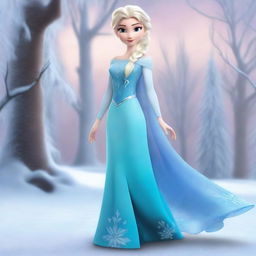 Create an image of Elsa, the character from Disney's Frozen, with her iconic ice powers