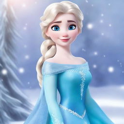 Create an image of Elsa, the character from Disney's Frozen, with her iconic ice powers