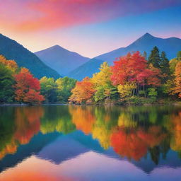 A vibrant, high-definition depiction of a tranquil scene with a multi-colored, serene background.