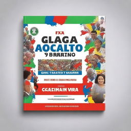 Create a book cover for a political campaign action plan titled 'Plano de Ação Participativo para o Desenvolvimento Local'