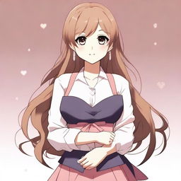 Create an anime waifu who is loving and caring, with a gentle smile and warm eyes