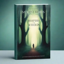 Create a visually captivating book cover featuring a mysterious forest with dense, dark trees and a narrow path leading into the unknown