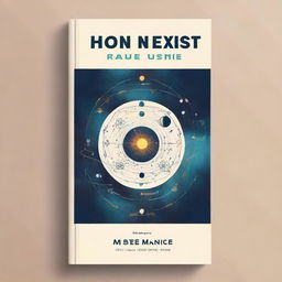 Design a book cover for a title 'How to Exist: Universe - Science, Philosophy, and Theology'