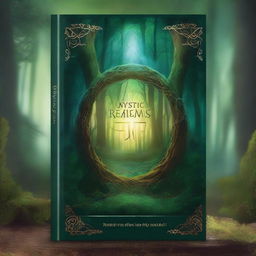 A captivating book cover featuring an enchanted forest with a mysterious glowing portal at its center