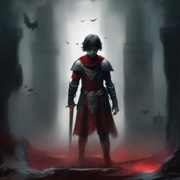 Create a dark fantasy book cover for 'The Blood of the Heir' by I