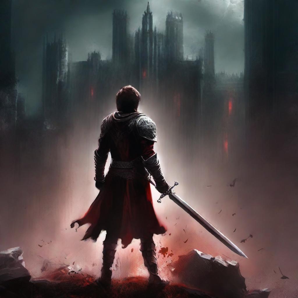 Create a dark fantasy book cover for 'The Blood of the Heir' by I