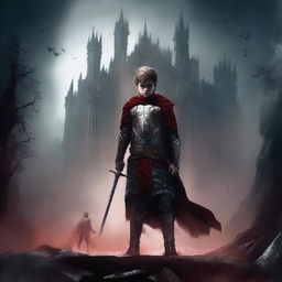 Create a dark fantasy book cover for 'The Blood of the Heir' by I