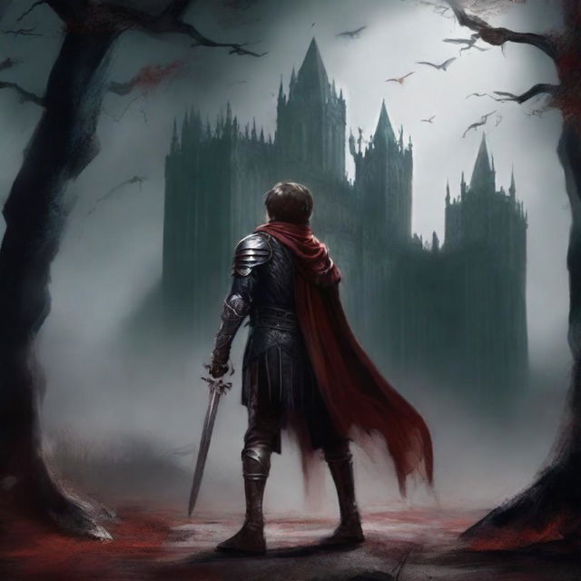 Create a dark fantasy book cover for 'The Blood of the Heir' by I