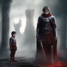 Create a dark fantasy book cover for 'The Blood of the Heir' by I