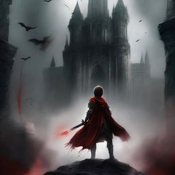 Create a dark fantasy book cover for 'The Blood of the Heir' by I