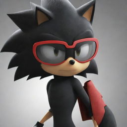 Shadow the Hedgehog, a speedy character from the Sonic franchise, sporting stylish oculos (sunglasses).