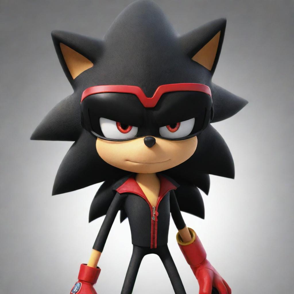 Shadow the Hedgehog, a speedy character from the Sonic franchise, sporting stylish oculos (sunglasses).