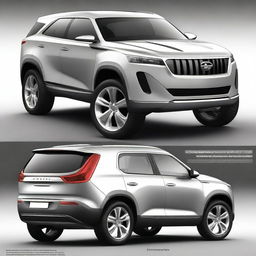 Design an SUV with a wheelbase of 3540mm and dimensions of 5990mm in length, 2010mm in width, and 1710mm in height