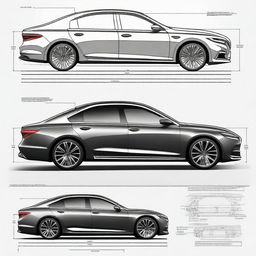 Design a mid-to-large sedan with a wheelbase of 3040mm and dimensions of 5690mm in length, 1910mm in width, and 1710mm in height